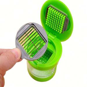 1 Pc <strong>Garlic</strong> Chopper Plastic +Stainless Steel <strong>Garlic</strong> <strong>Press</strong> Multi Functional Ginger Washing Machine Green Color <strong>Garlic</strong> CutterSFI-0 - Product Image 1
