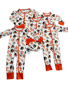 Großhandel Maßgefertigte Bedruckte Bambusfaser-Schlafsäcke mit Doppel-Rüschen und Reißverschluss für Kleinkinder Umweltfreundliche Prinzessinnen-Schlafanzüge - Product Image 5