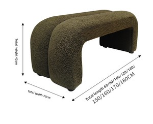 Entryway Shoe-Changing <b>Storage</b> Function Long Minimalist Modern Wood Design Lambswool Upholstery Bedroom Living Room - Product Image 6