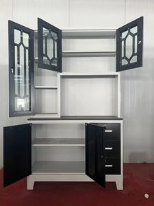 Muebles de cocina modernos de altura completa Gabinete de combinación de metal Gabinete de almacenamiento de cocina grueso - Product Image 5