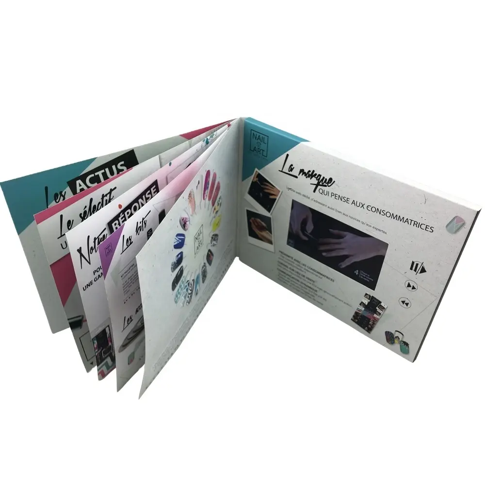 IPSスクリーン5インチ広告LCDビデオパンフレットメーカー