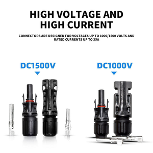 1 คู่สีดำและสีแดง 4 มม. 12AWG สายต่อพลังงานแสงอาทิตย์ฉนวนกันความร้อนสายทองแดงขั้วต่อพลังงานแสงอาทิตย์พีวี - Product Image 2