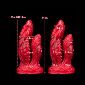 <span class=keywords><strong>Gode</strong></span> dragon à <span class=keywords><strong>double</strong></span> tête de 14cm avec base d'aspiration forte pour la <span class=keywords><strong>double</strong></span> stimulation anale du point G - Product Image 4