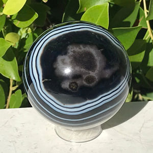 Vente en gros de boules d'agate noire de haute qualité, sphères de cristal de sardonyx noir polies pour la décoration de la maison et les cadeaux - Product Image 6