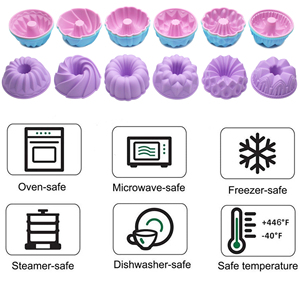 24PCS tái sử dụng không dính Silicone Mini Donut & Bí Ngô lót cupcake DIY Pastry nướng khuôn thực phẩm khuôn túi đóng gói bánh công cụ - Product Image 3