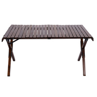 Table roulée aux oeufs en bois légère pliante portable Table de pique-nique stable pliable intérieure et extérieure polyvalente