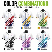 Jersey Baseball Custom Grosir Motif Panah Cepat Kering Bernapas Kancing Depan Poliester Sublimasi Seragam Tim Atasan