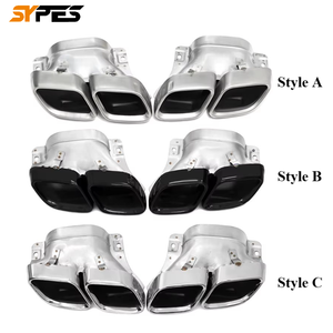 ส่วนปลายท่อไอเสียรถยนต์สำหรับรถ Mercedes Benz 2017-2023 E260 E200 E300L ไป E63S ด้านหลังตัวกระจายแสงสี่เหลี่ยม304สแตนเลส - Product Image 1