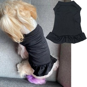 Vêtements d'été pour animaux de compagnie, robe pour chien sans manches, robe pour chiot, robe décontractée à volants pour chien, robe unie - Product Image 3