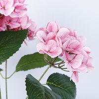 Bunga Hydrangea Buatan 3D PVC/Kawat 5 Kepala 8 Daun 150 Bunga Pewarnaan Berkualitas Tinggi Dekorasi Rumah Hotel Pernikahan