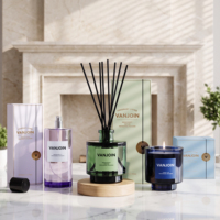 Ensemble de 3 flacons diffuseurs de luxe vides et de pots à bougies, parfum d'intérieur, huile parfumée, flacon en verre avec emballage boîte, flacon de parfum