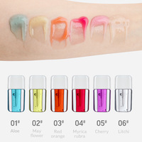 Vente en gros d'huile à lèvres transparente hydratante teintée en 6 saveurs, gloss à lèvres mignon, rouge à lèvres liquide longue durée, imperméable