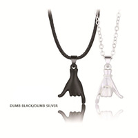 Lot de 2 colliers créatifs avec pendentifs doigts, bijoux pour couple, collier ras-du-cou mains dans les mains pour femmes et hommes, collier d'amitié BFF