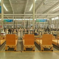 Nuevo Reformer de Yoga y Pilates Profesional de Madera de Haya de Alta Calidad para Gimnasios, Estudios de Fitness, Clínicas de Fisioterapia y Uso Corporal