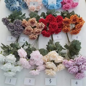 Décoration <span class=keywords><strong>de</strong></span> mariage artificielle <span class=keywords><strong>de</strong></span> haute qualité C-1497, plusieurs couleurs, roses en soie blanche, bouquets <span class=keywords><strong>de</strong></span> fleurs, toile <span class=keywords><strong>de</strong></span> fond - Product Image 1