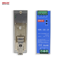 Alimentation électrique sur rail DIN BINA en métal argenté 120W 24V NDR-120-24 pour l'automatisation industrielle