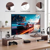 Support de Moniteur en Acrylique pour Ordinateur à Angle Réglable Haute Clarté, Organisateur de Bureau, Compatible iPad, Support pour Tablette PC et Clavier