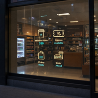 Film LED transparent auto-adhésif pour vitrine de magasin de proximité