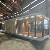 Maison mobile en capsule, villa écologique en acier, utilisation scolaire, design moderne, source d'usine, maisons mobiles, cabane en bord de mer, ferme de pâturage