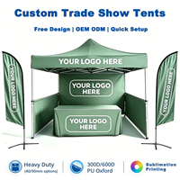 Tente de salon professionnelle en acier 3x3m personnalisée, couleur unie, gazebo carré en Oxford 300D à simple couche, tente pliante pour promotions en extérieur
