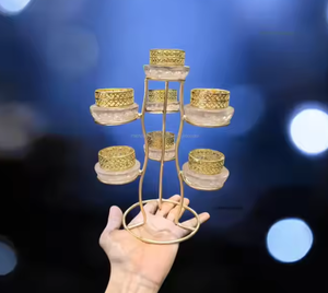 Hermoso soporte de linterna, los mejores usos festivos, Decoración de mesa de vela cónica de aluminio decorativa para el hogar - Product Image 3