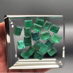 Lot de pierres précieuses en émeraude de Zambie naturelle, taille octogonale, tailles variées, 4-20 mm, émeraude verte certifiée GTC pour la fabrication de bijoux - Product Image 2