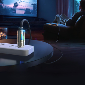 Cáp sạc nhanh điện thoại di động 4 trong 1 đèn LED xanh dương 1M, đầu USB Type C - Product Image 2