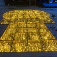 Piste de danse LED Muwei, sol lumineux effet miroir/3D Infinity pour mariage, fête et décoration d'événements