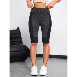Pantaloni sportivi sportivi a vita alta a sei punti da donna pantaloncini di media lunghezza Casual tinta unita per lo Yoga e l'esercizio - Product Image 3