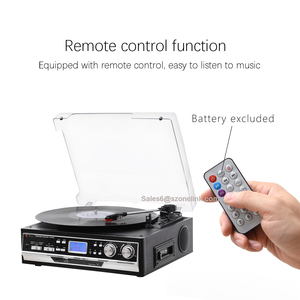 Tocadiscos de Vinilo de 3 Velocidades Directo de Fábrica con Reproductor de CD, Casete, Radio, Reproducción <span class=keywords><strong>y</strong></span> Grabación USB, Sistema de Audio con Salida RCA/AUX - Product Image 2