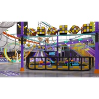 Parc de trampolines intérieur personnalisé pour adultes et enfants, avec barre de saut, parcours d'obstacles et parcours ninja pour enfants