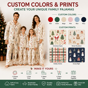 Ventes en gros de pyjamas de Noël pour la famille, ensembles assortis, vêtements de nuit, tenues en coton imprimé, pyjamas de Noël pour enfants - Product Image 3