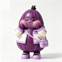 Figurine Personnalisée en PVC et ABS en Forme d'Aubergine de Dessin Animé, Statue Artistique Fabriquée en Chine, Figurine de Designer Personnalisée OEM pour Vente en Gros de Marques