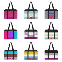 Panier de courses pliable personnalisé avec motif arc-en-ciel gay, cadeau écologique pour festival et courses en famille