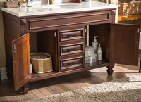 Meuble de salle de bain sur pied, style américain, avec lavabo, personnalisable