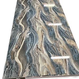 Paneles de Pared de PVC con Aspecto de Travertino Oscuro Mate, Impermeables, de 1 Metro de Ancho, para Decoración de Paredes de <span class=keywords><strong>Ducha</strong></span> y TV en Interiores - Product Image 2