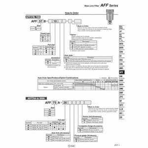 รุ่นตัวกรองลม AFF22C-06C-F ผลิตภัณฑ์ตัวกรองอากาศ SMC pneumatics - Product Image 1