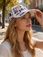 Casquette de baseball vintage à imprimé graffiti et lettres, ajustable, 6 panneaux, style streetwear, casquette papa, vente en gros, logo personnalisé, fournisseur OEM