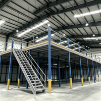 HONGXIN Étagère de mezzanine robuste en acier laminé à froid, sans boulons, réglable, avec revêtement en poudre anti-corrosion, personnalisable, 3 niveaux