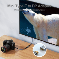 Adaptador Tipo-C a DP1.4 Chapado en Oro, 8K60Hz 4K120Hz, Conversor de Video USB-C a DP para HDTV, Monitor, Proyector, Dispositivos de Juego