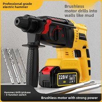 Marteau perforateur rotatif sans fil rechargeable, moteur 1500W, perceuse à percussion industrielle, marteau perforateur électrique de qualité industrielle