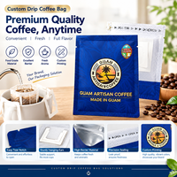 Sacs d'emballage pour café en plastique PET/VMPET/PE personnalisés en gros, 10*12.5CM, pour café filtre, avec oreilles de suspension