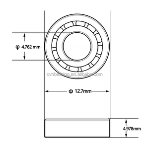 3/16x1/2x10/51 inch lager R3ZZ R3Z diepe groeflager 4.762x12.7x4.978 dubbel afgeschermd inch lager met 52100 - Product Image 2