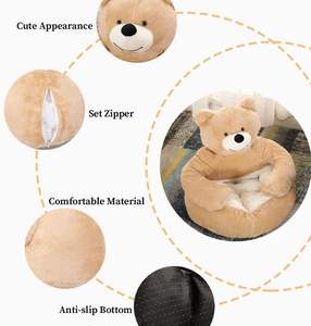 Cama para perros con forma de oso de peluche, modelo <span class=keywords><strong>2026</strong></span>, con brazos, cama adorable para perros pequeños, camas cómodas y suave - Product Image 5