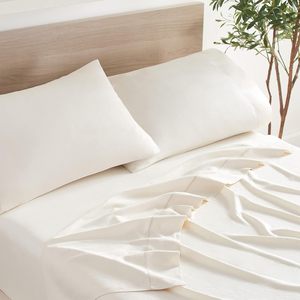 Ensemble de literie en mélange de lin de luxe Draps réfrigérants et respirants classiques Ensemble de draps ultra doux et faciles à installer - Product Image 3
