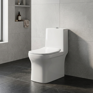 Inodoro de baño de una pieza de cerámica alargada de doble descarga con asiento de cierre suave Monobloque productos sanitarios para Baño - Product Image 1