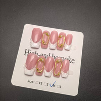 Vente en gros de faux ongles à presser français, 10 pièces, haute qualité, faits à la main, en acrylique, prix d'usine