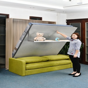 Smarters — <span class=keywords><strong>lit</strong></span> mural vertical personnalisé, avec étagère pour gagner <span class=keywords><strong>de</strong></span> l'espace, <span class=keywords><strong>lit</strong></span> en métal caché avec placard et garde-robe personnalisé - Product Image 2