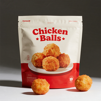 Sac d'emballage alimentaire congelé en plastique imprimé de logo personnalisé pochette debout sac de boulettes de viande de poulet