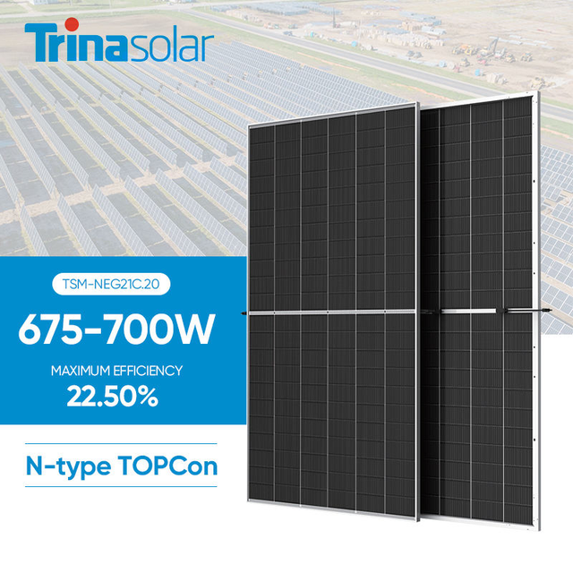 Factory Price Trina Solar Panel Trina TSM-DE21 Vertex s Full Black Solar Panel 650w 670w Half Cell Solar Panel